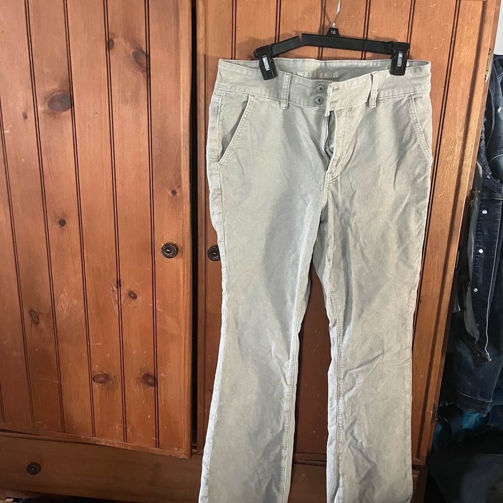 American Eagle Outfitters Light Gray Corduroy Pants